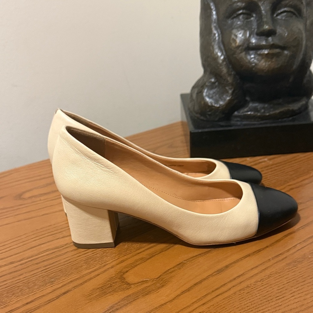 J. Crew Two-Tone Cream and Black Heels